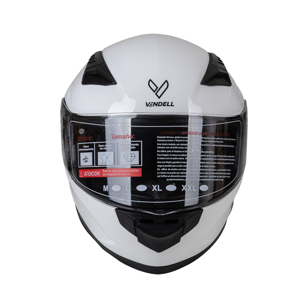 CASCO CERRADO DOBLE VISOR BLANCO TALLA "M" VENDELL MOD. 129 PLUS FULL FACE