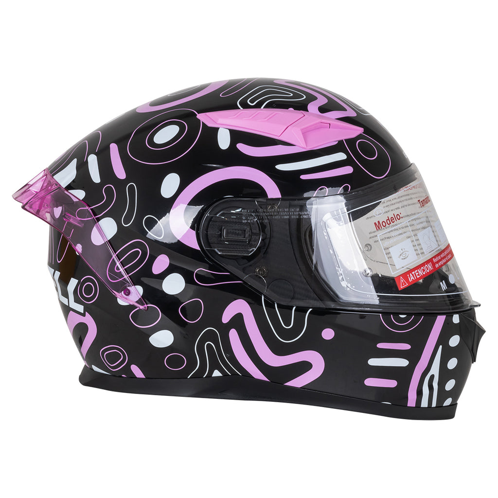 CASCO CERRADO DOBLE VISOR DOODLE LILA M VENDELL 129