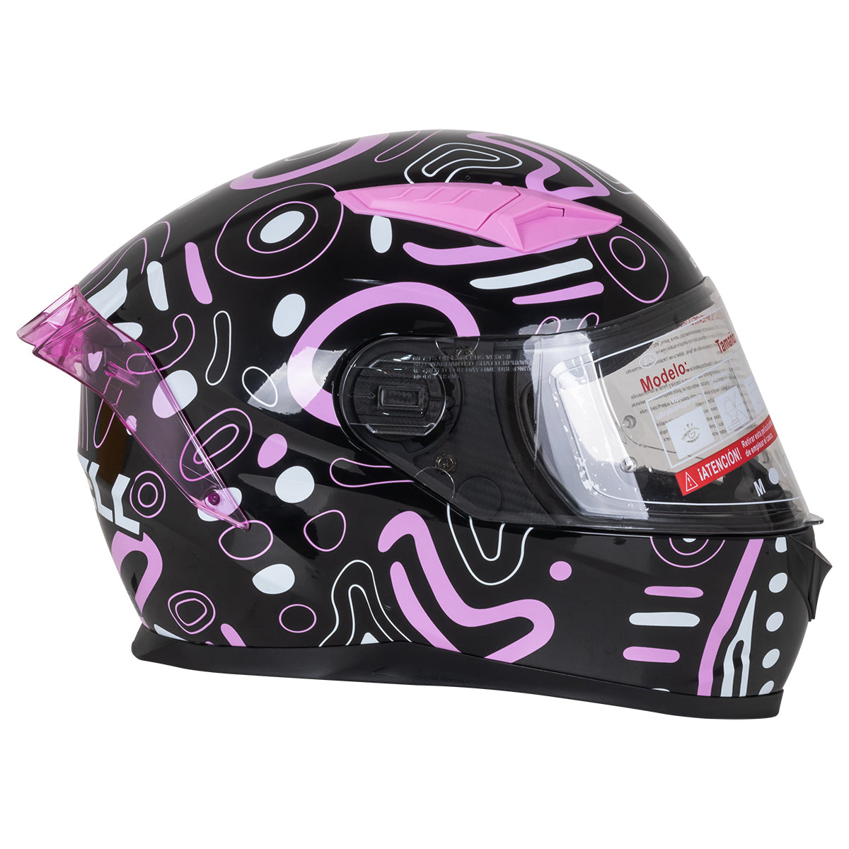 CASCO CERRADO DOBLE VISOR DOODLE LILA L VENDELL 129