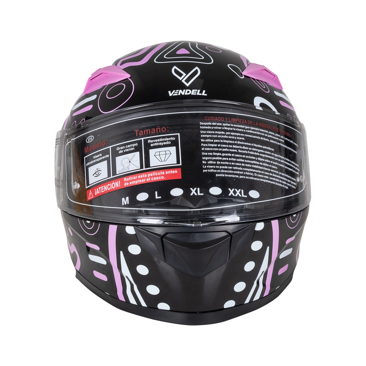 CASCO CERRADO DOBLE VISOR DOODLE LILA L VENDELL 129