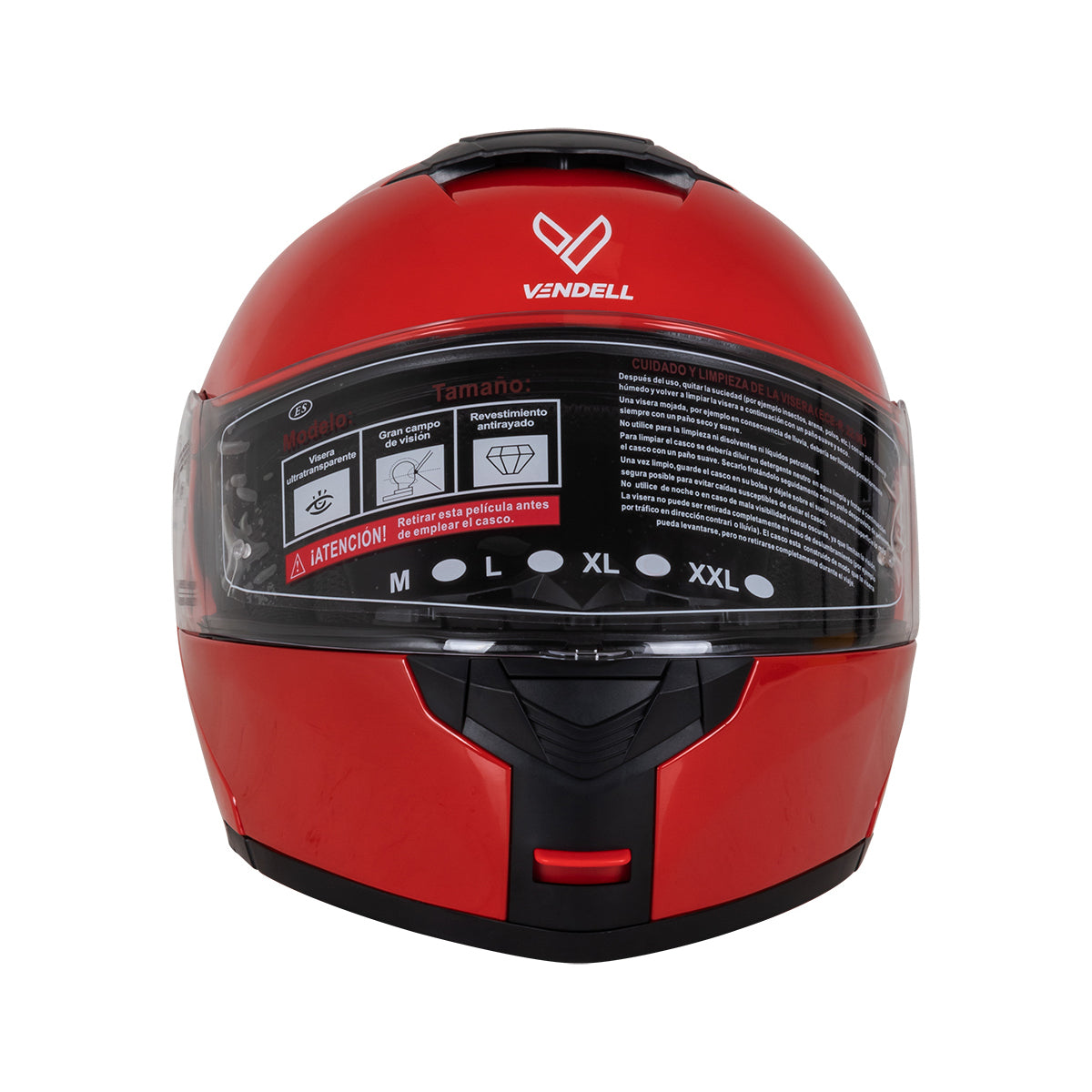 CASCO ABATIBLE DOBLE VISOR ROJO XL VENDELL 159